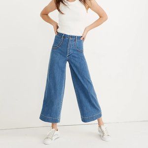 Madewell Emmett Wide-Leg Crop Jeans Rainbow Stitched Edition #L4128 Size 30